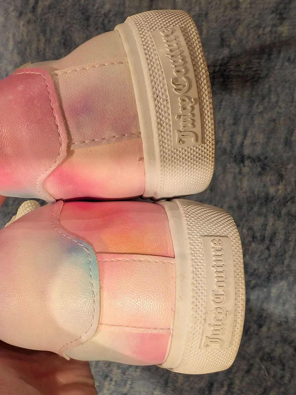 Juicy Couture Size 8 Pastel Pink and Blue Tie-Dye Sneakers